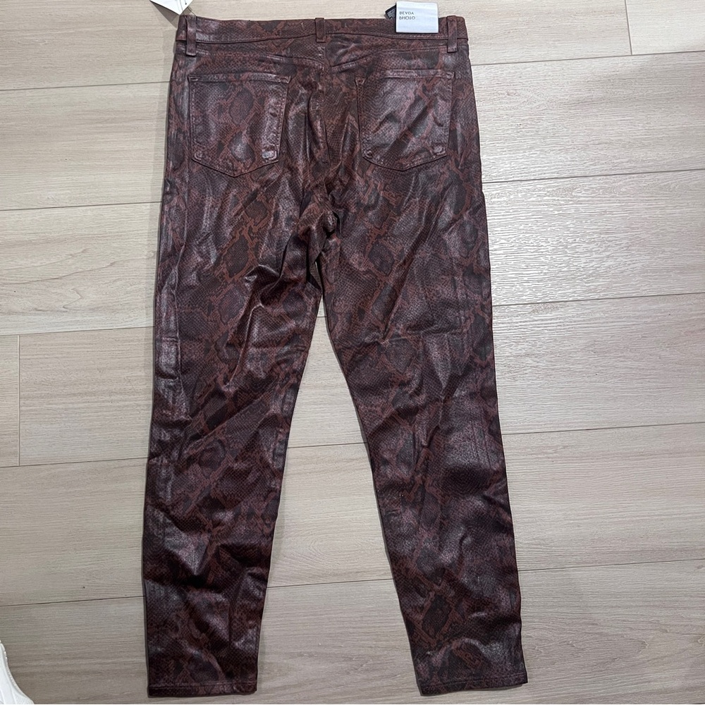 NWT J BRAND Alana High Rise Crop Skinny Jeans Animal Snake Brown Sz 32 Msrp $340 - Picture 7 of 15